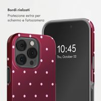 Selencia Cover Posteriore Vivid Apple iPhone 14 Pro - Happy Dots Burgundy