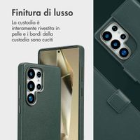 Accezz Cover in pelle 2 in 1 con MagSafe Samsung Galaxy S25 Ultra - Cedar Green