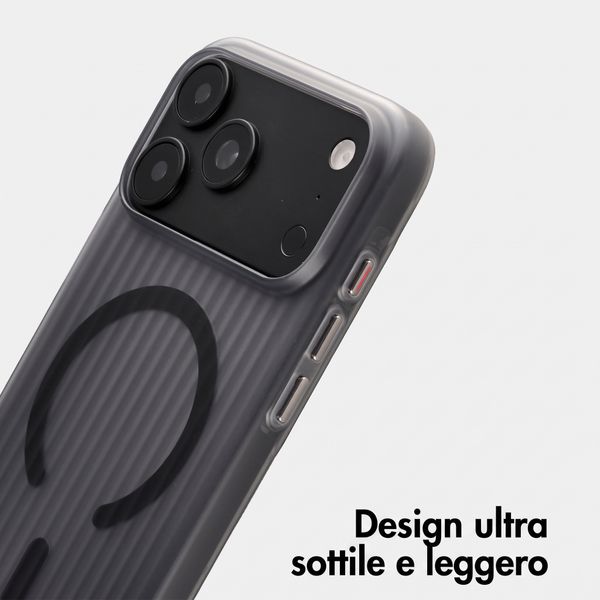 Accezz Cover Lite con MagSafe | Fluted | Apple iPhone 18 Pro Max / 17 Pro Max - Grigio