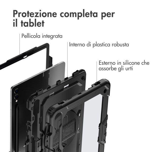 Accezz Cover Posteriore Resistente con tracolla Samsung Galaxy Tab S10 Plus / Tab S9 FE Plus / Tab S9 Plus - Nero