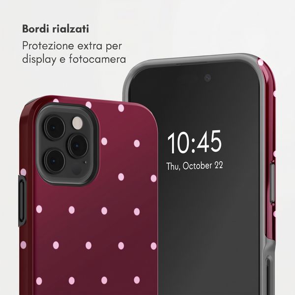 Selencia Cover Posteriore Vivid Apple iPhone 12 (Pro) - Happy Dots Burgundy