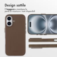 Accezz Cover in Pelle con MagSafe Apple iPhone 16 - Marrone caffè