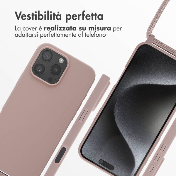 imoshion Cover in Silicone con Cordino Apple iPhone 16 Pro Max - Sand Pink