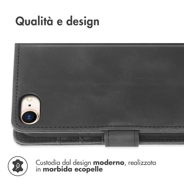 imoshion Cover a libro con Cordino Apple iPhone SE (2022 / 2020) / 8 / 7 - Nero