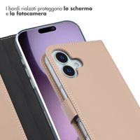 Selencia Cover a libro in vera pelle Apple iPhone 17 - Dusty Pink