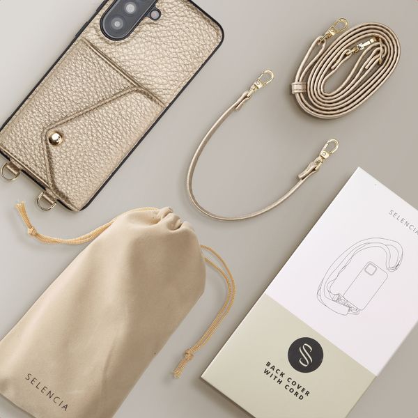 Selencia Cover per telefono Sera con cordino e portacarte a busta Samsung Galaxy A37 (5G) - Champagne