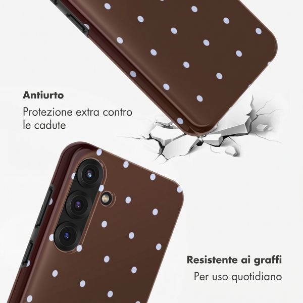 Selencia Cover Posteriore Vivid Samsung Galaxy S25 - Happy Dots Chocolate
