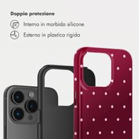 Selencia Cover Posteriore Vivid Apple iPhone 15 Pro - Happy Dots Burgundy