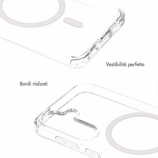 Selencia Cover posteriore Rivièra MagSafe con gancini rimovibili Samsung Galaxy S25 / S24 - Trasparente