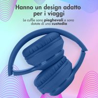 imoshion Cuffie wireless per bambini con LED Light - Limitatore di decibel - Con cavo AUX - Cobalt Blue