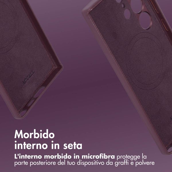 Accezz Cover in Pelle con MagSafe Samsung Galaxy S24 Ultra - Heath Purple