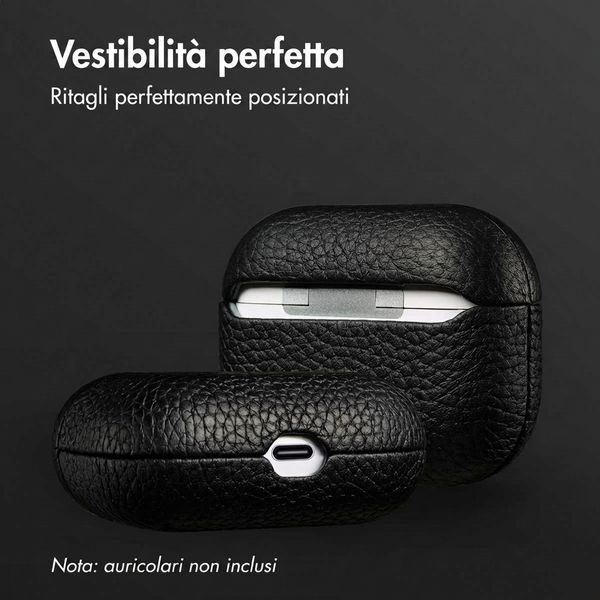 Accezz Cover in vera pelle  Apple Airpods Pro - Nero