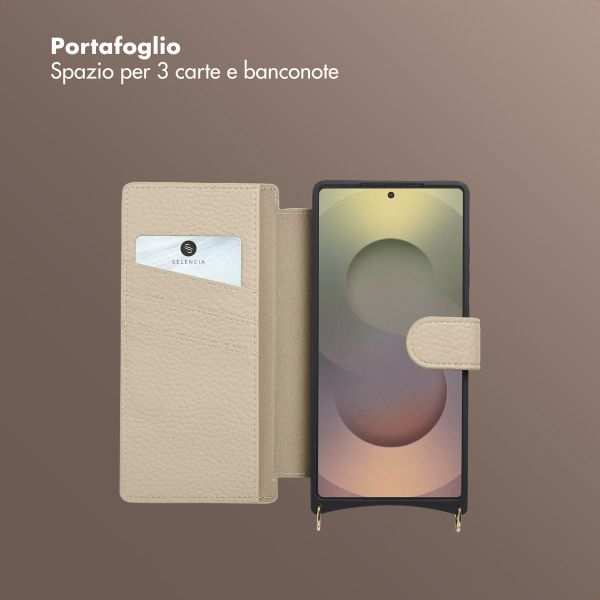 Selencia Cover Riva con MagSafe e cordino Samsung Galaxy S25 Ultra - Beige