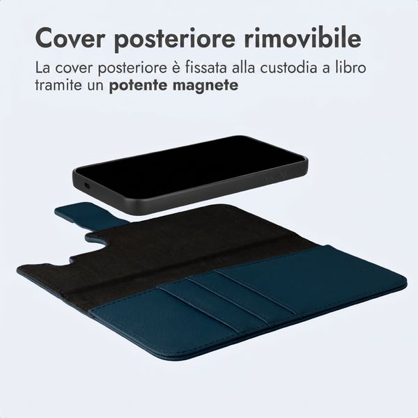 imoshion Cover a libro di lusso 2-in-1 rimovibile Samsung Galaxy S26 - Blu