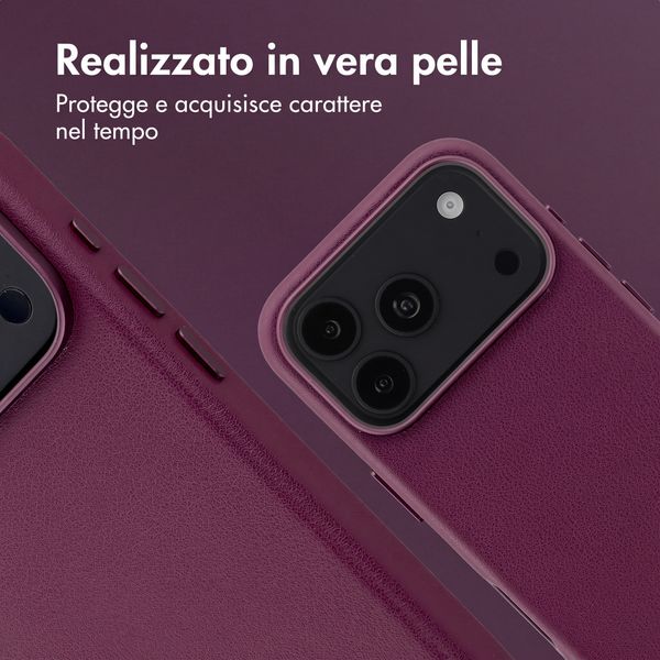 Accezz Cover in Pelle con MagSafe Apple iPhone 18 Pro / 17 Pro - Heath Purple