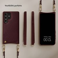 Selencia Cover per telefono Nova con cordino e portacarte Samsung Galaxy S25 Ultra - Bold Burgundy