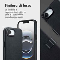 Accezz Cover in pelle 2 in 1 con MagSafe Apple iPhone 17e / 16e - Onyx Black