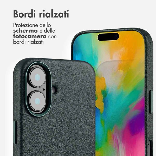 Accezz Cover in Pelle con MagSafe Apple iPhone 16 - Cedar Green