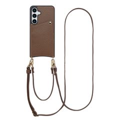 Selencia Cover per telefono Nova con cordino e portacarte Samsung Galaxy S25 / S24 - Mocha Brown