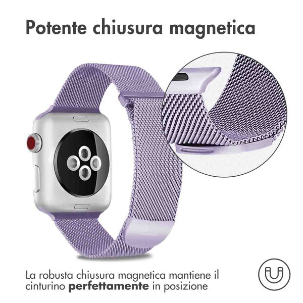 imoshion Cinturino milanese magnetico Apple Watch | 44/45/46/49 mm - Taglia M - Viola