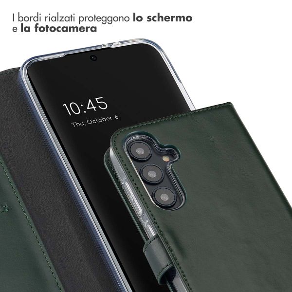 Selencia Cover a libro in vera pelle Samsung Galaxy S24 FE - Verde