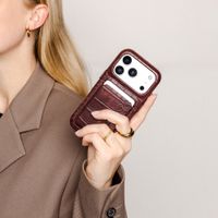 Selencia Portacarte Croco con MagSafe - Burgundy