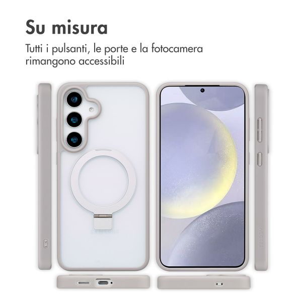 Accezz Cover con anello e supporto con MagSafe Samsung Galaxy S25 Plus - Grigio