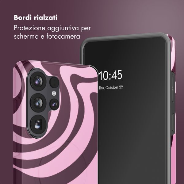 Selencia Cover posteriore Vivid con MagSafe Samsung Galaxy S26 Ultra - Wavy Swirl Pink Plum