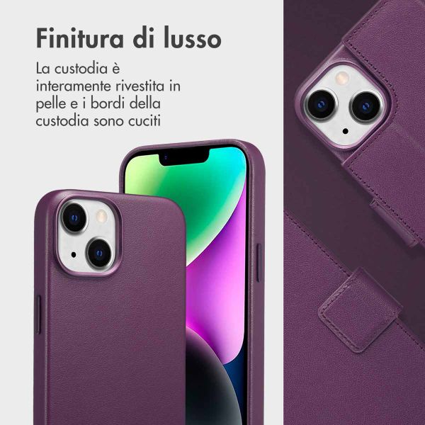 Accezz Cover in pelle 2 in 1 con MagSafe Apple iPhone 14 - Heath Purple