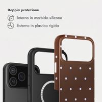Selencia Cover posteriore Vivid con MagSafe Apple iPhone 17 Pro Max - Happy Dots Chocolate