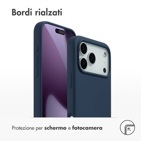 Accezz Cover in silicone liquido con MagSafe Apple iPhone 17 Pro Max - Blu scuro