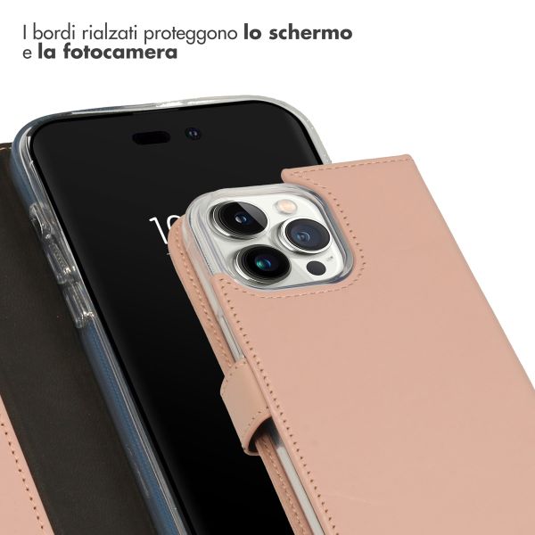 Selencia Cover a libro in vera pelle Apple iPhone 14 Pro Max - Dusty Pink