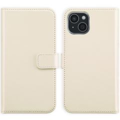 Selencia Cover a libro in vera pelle Apple iPhone 15 - Greige