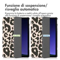 imoshion Cover Trifold Design Samsung Galaxy Tab S9 11.0 pollici - Leopard