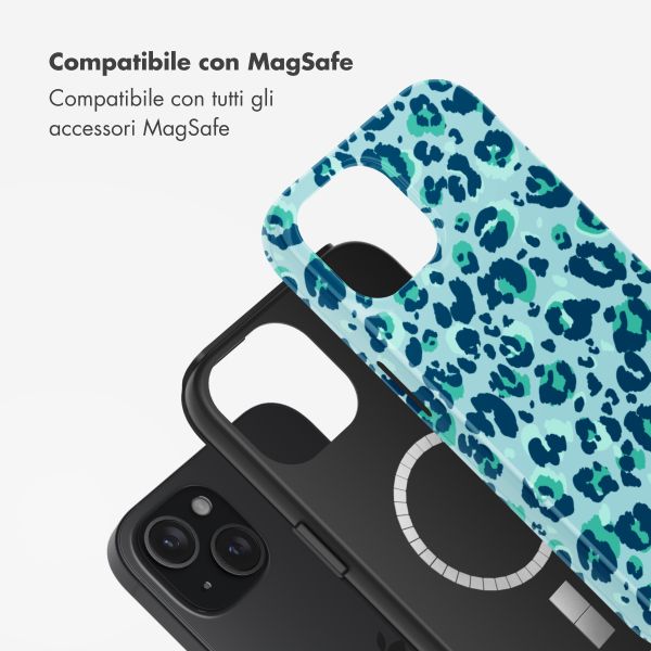 Selencia Cover posteriore Vivid con MagSafe Apple iPhone 15 - Wild Spots Light Blue