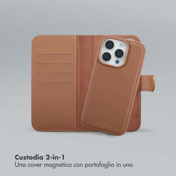 Selencia Libreria rimovibile Olyn con MagSafe Apple iPhone 16 Pro - Marrone