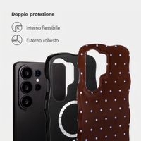 Selencia Cover Vivid Wavy con MagSafe Samsung Galaxy S26 Ultra - Happy Dots Chocolate