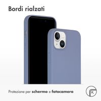 Accezz Cover in silicone liquido con MagSafe Apple iPhone 15 Plus - Lavender Gray