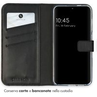 Selencia Cover a libro in vera pelle Samsung Galaxy S24 - Nero