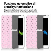 imoshion Cover Trifold Design Apple iPad 9 (2021) 10.2 pollici / iPad 8 (2020) 10.2 pollici / iPad 7 (2019) 10.2 pollici - Happy Dots