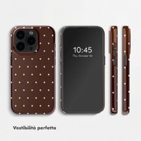 Selencia Cover posteriore Vivid con MagSafe Apple iPhone 15 Pro - Happy Dots Chocolate
