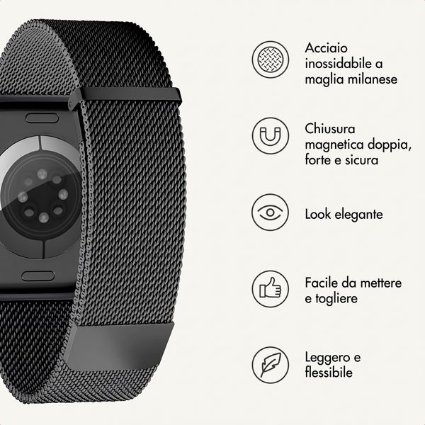 imoshion Milanees magnetisch bandje Apple Watch | 38/40/41/42 mm - Zwart
