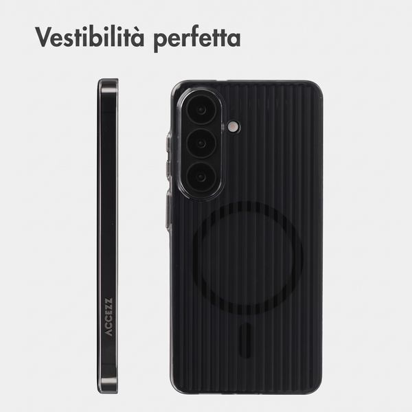 Accezz Cover Lite con MagSafe | Fluted | Samsung Galaxy S26 - Nero
