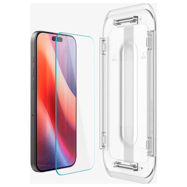 Spigen Vetro temperato GLAStR EZ Fit, confezione da 2 + Applicatore Apple iPhone 17 / 17 Pro / 16 Pro