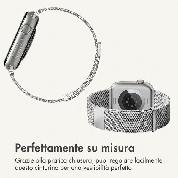 imoshion Milanees magnetisch bandje Apple Watch | 44/45/46/49 mm - Zilver