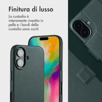Accezz Cover in pelle 2 in 1 con MagSafe Apple iPhone 16 - Cedar Green