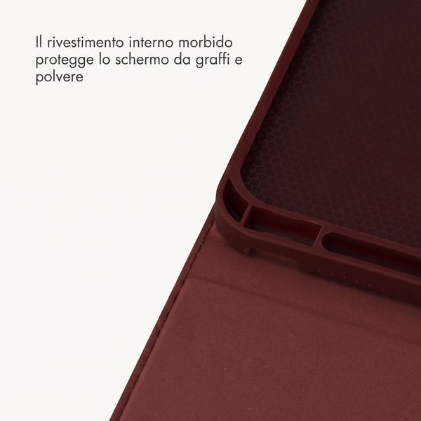 Selencia Custodia a libro Croco Apple iPad 11 (2025) 11 pollici A16 / iPad 10 (2022) 10.9 pollici - Burgundy