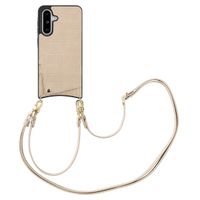 Selencia Cover per telefono Nova Croco con cordino e portacarte Samsung Galaxy A36 / A56 - Beige