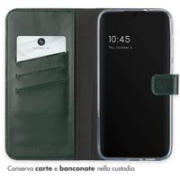 Selencia Cover a libro in vera pelle Samsung Galaxy S24 FE - Verde