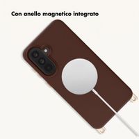 Selencia Cover posteriore Rivièra con MagSafe con ganci rimovibili Samsung Galaxy A36 / A56 - Choco Brown